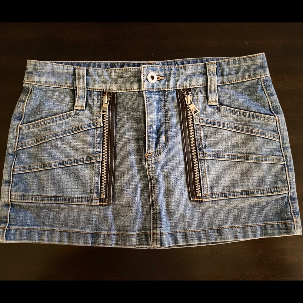 Guess zipper denim mini skirt
